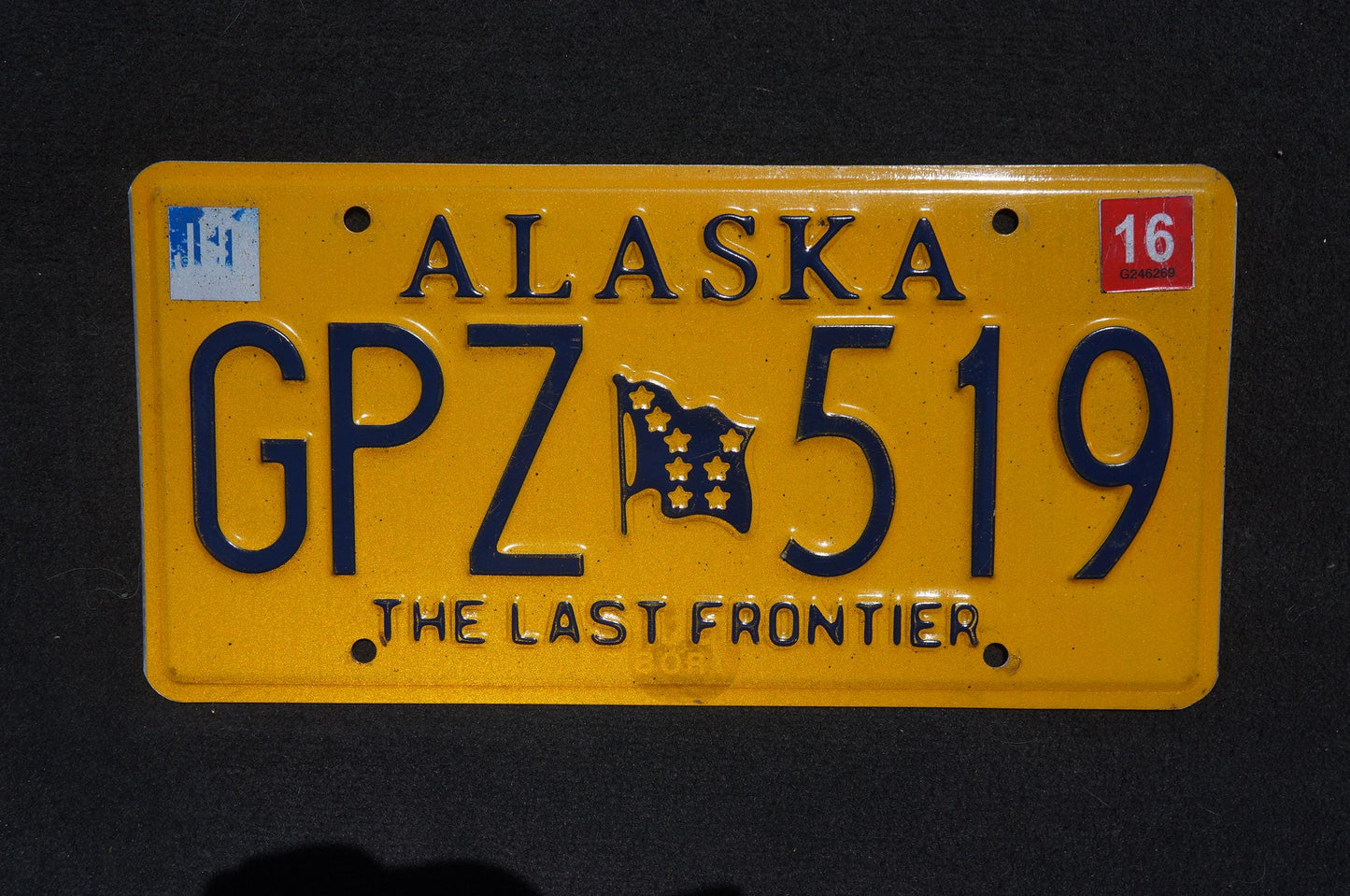 2016 Alaska Yellow Flag License Plate - The Last Frontier # GPZ 519