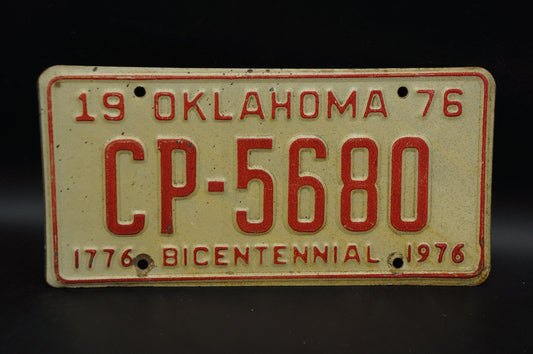 1976 Oklahoma BICENTENNIAL License Plate