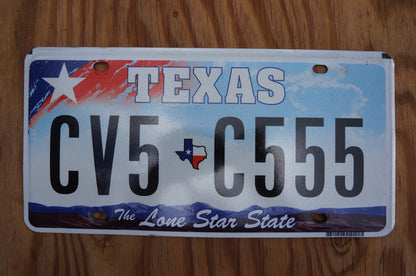 Texas License Plate Colorful Design Lone Star # CV5 - C555