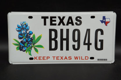 One or More - TEXAS Keep Texas Wild BLUEBONNET Flower Graphic License Plate