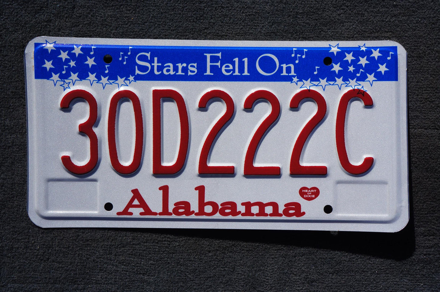 Alabama Stars Fell On Alabama License Plate #30D222C