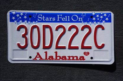 Alabama Stars Fell On Alabama License Plate #30D222C