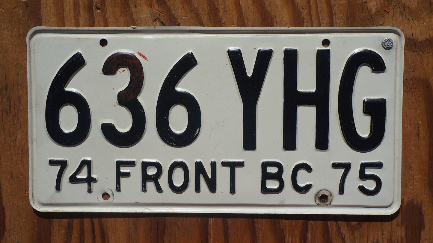 One or More - 1974 1975 Front BC Baja California Mexico License Plate