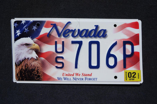 2022 Nevada License Plate: Eagle American Flag Graphic Plate Tag - United We Stand