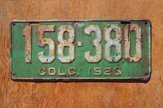 1926 Colorado Passenger License Plate