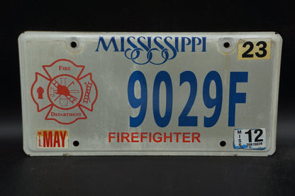 2023 Mississippi Firefighter License Plate Fire Department