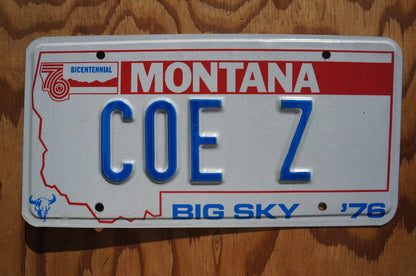 1976 Montana Cozy Vanity License Plate - COEZ