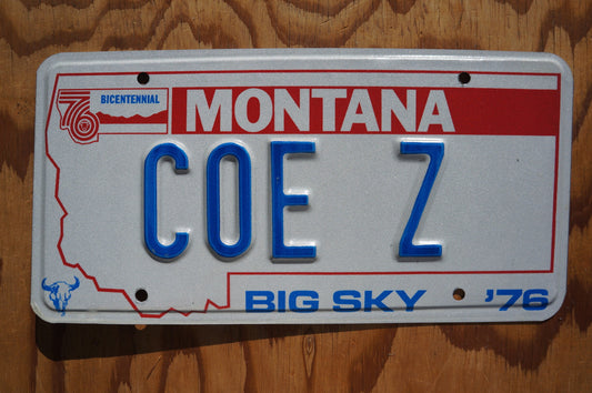 1976 Montana Cozy Vanity License Plate - COEZ
