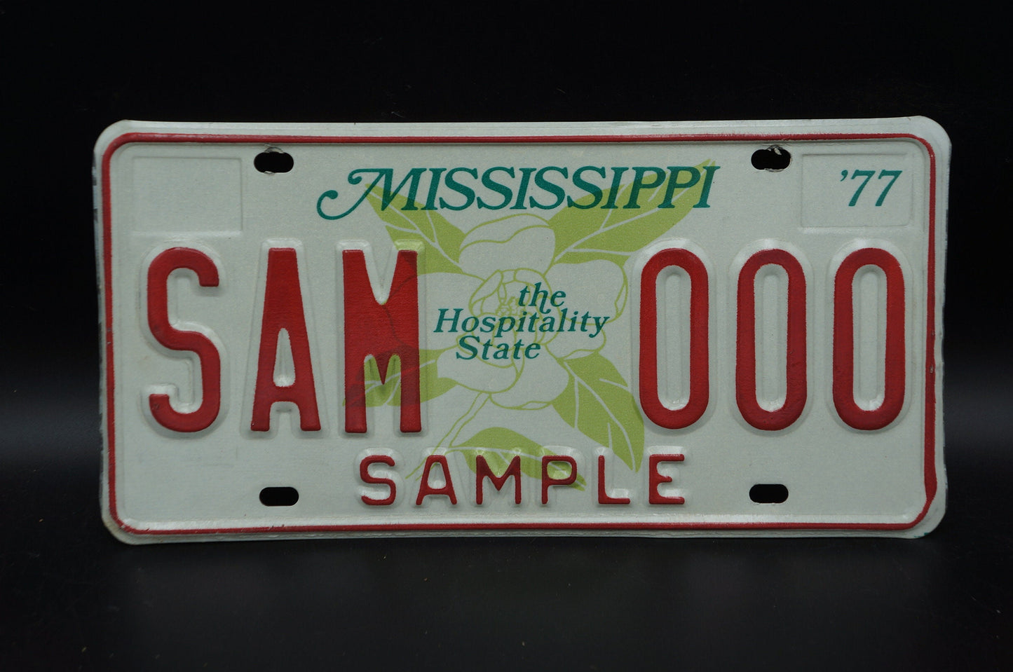 1977 Mississippi Magnolia Sample License Plate