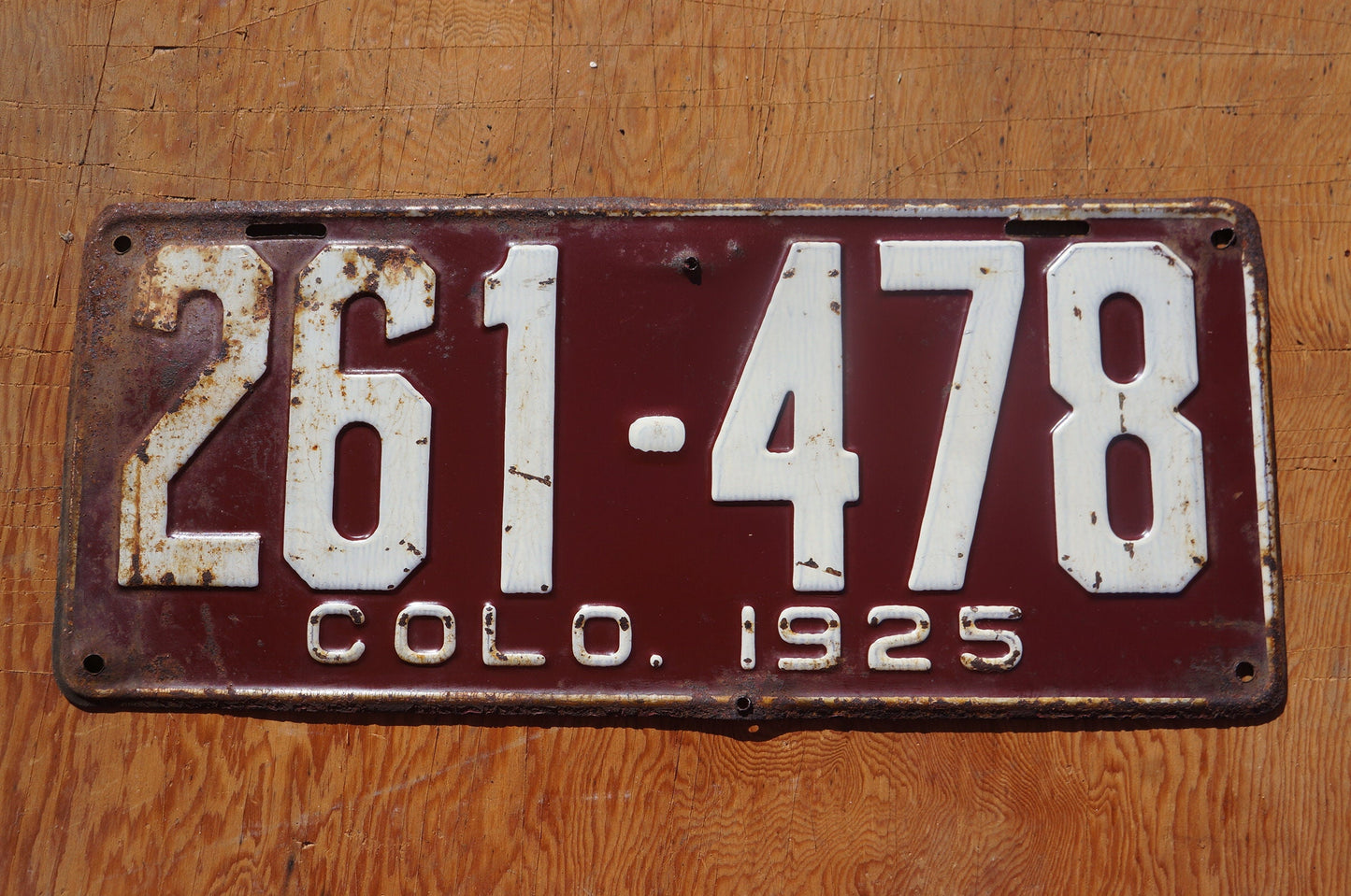 1925 Colorado Passenger License Plate #261 - 478