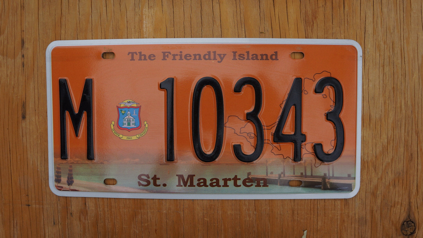 St Maarten Passenger License Plate The Friendly Island, part of Netherlands Caribbean island