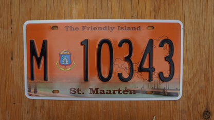 St Maarten Passenger License Plate The Friendly Island, part of Netherlands Caribbean island
