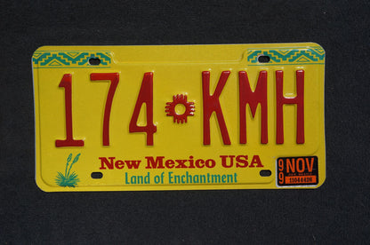 1999 New Mexico Yellow License Plate #174-KMH