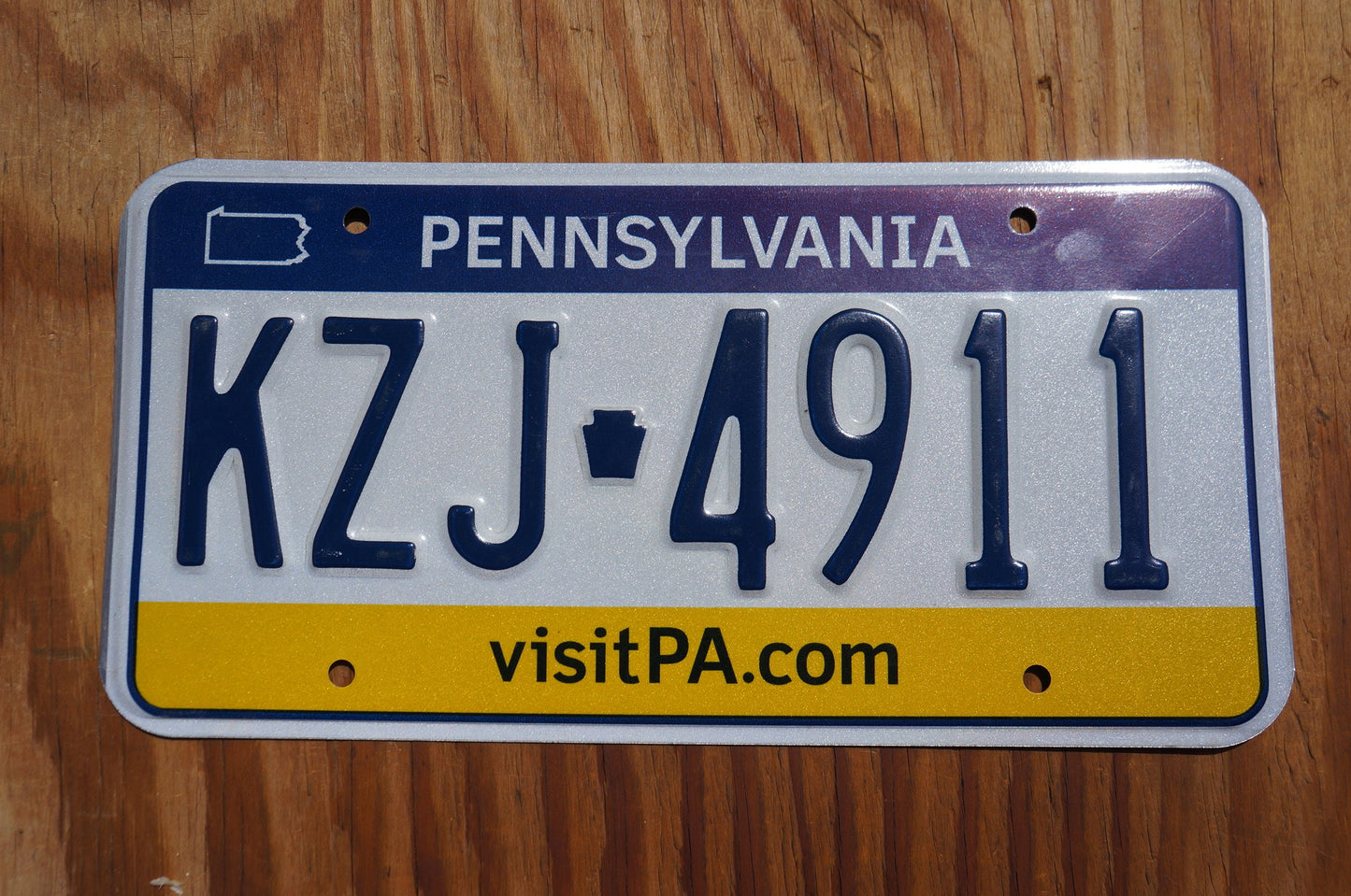 Pennsylvania License Plate: Blue & Yellow, Art Projects, Man Cave Decor