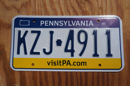 Pennsylvania License Plate: Blue & Yellow, Art Projects, Man Cave Decor