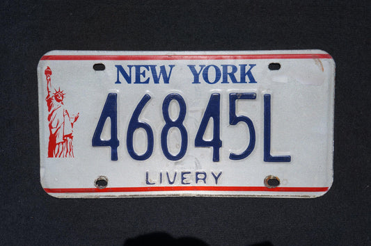 New York LIVERY Statue of Liberty Vintage License Plate