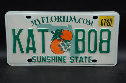 2020 Florida Double Oranges License Plate # KAT B08 - Cat Kate Katie Katherine