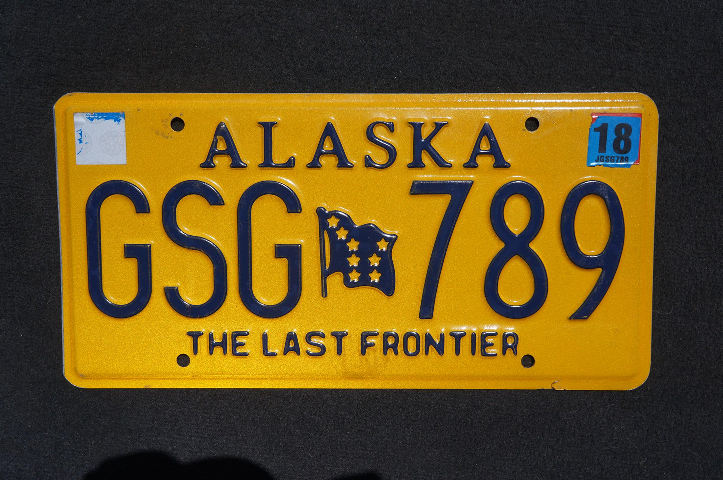 2018 Alaska Yellow Flag License Plate - The Last Frontier # GSG 789