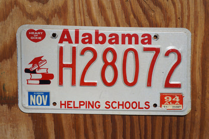1994 Alabama Helping Schools Vintage License Plate - Education Books Students
