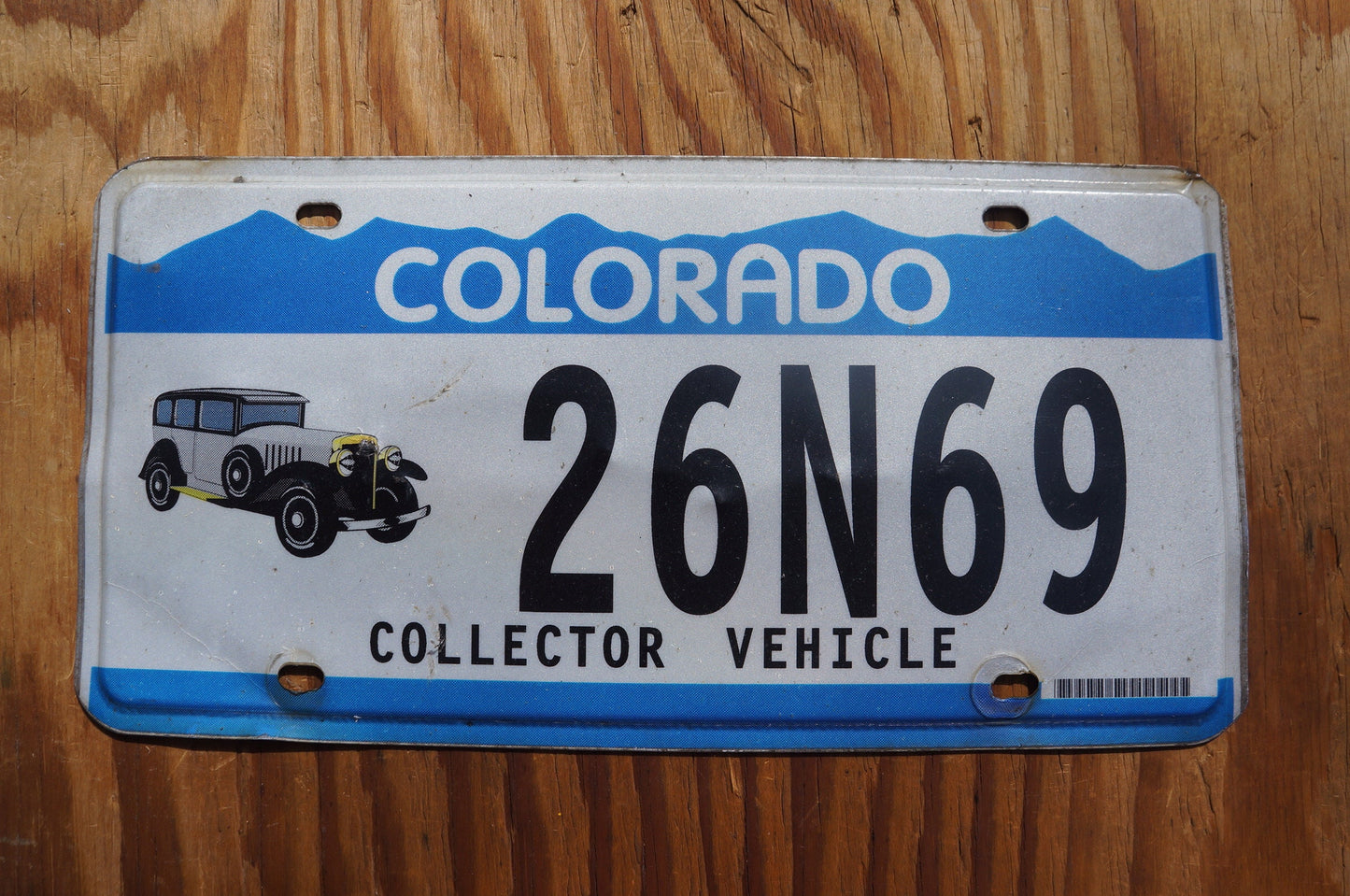 2000s Colorado COLLECTOR VEHICLE Blue License Plate Antique Car