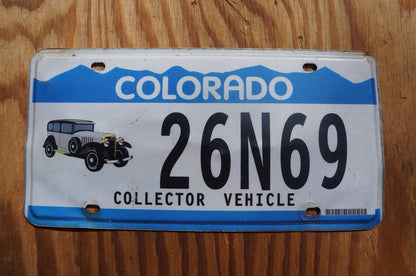 2000s Colorado COLLECTOR VEHICLE Blue License Plate Antique Car