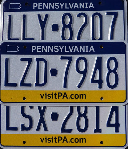 Pennsylvania License Plate: Blue & Yellow, Art Projects, Man Cave Decor