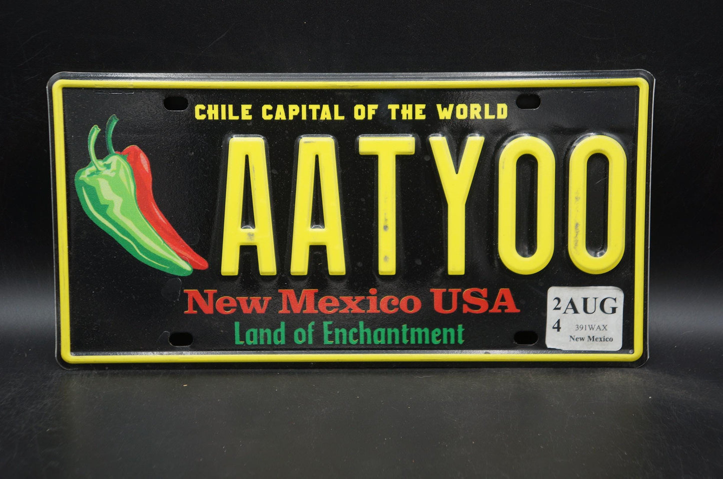 NEW MEXICO JALAPENOS Peppers Black License Plate -Chili Capital of the World