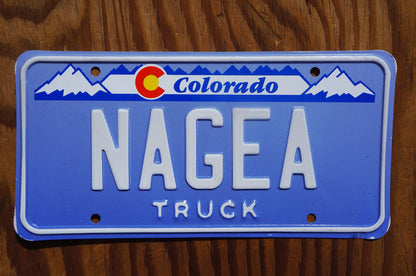 Colorado Vanity Blue License Plate - NAGEA
