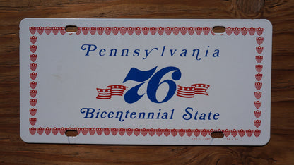 1976 Pennsylvania PORCELAIN Bicentennial Front License Plate