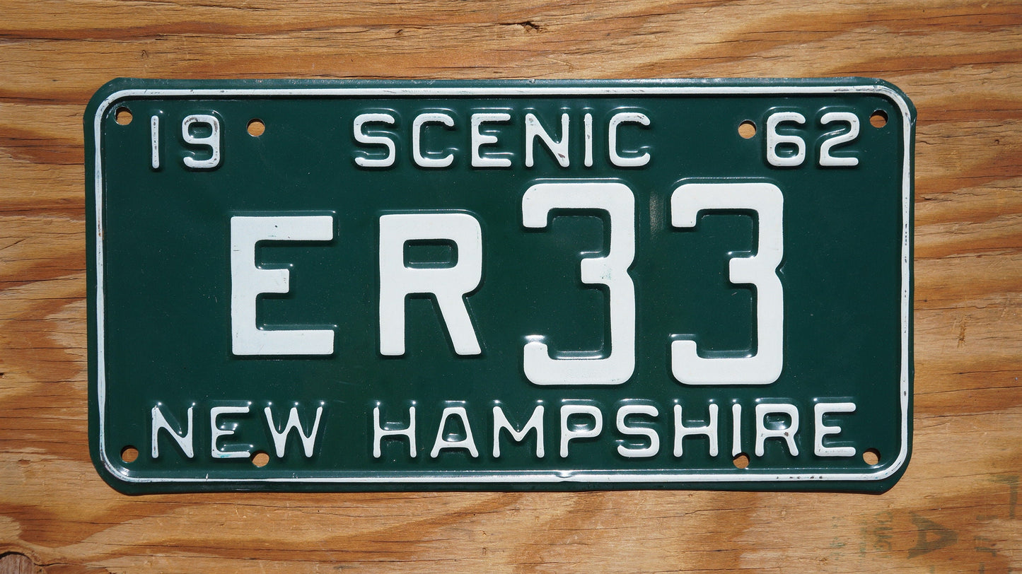 1962 SCENIC New Hampshire Vintage license plate
