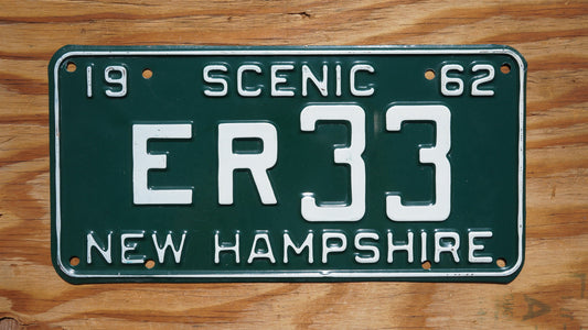 1962 SCENIC New Hampshire Vintage license plate