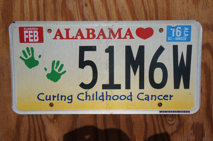 2016 Alabama Curing Childhood Cancer Graphic License Plate