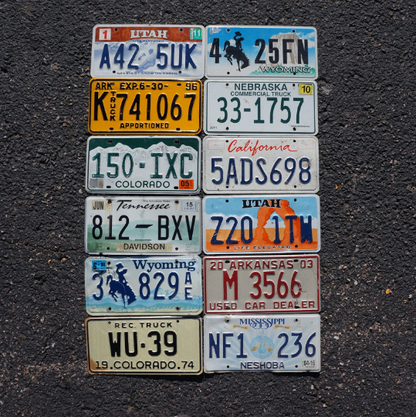 LOT of 12 License Plates 8 States USA License Plate Tag Craft Condition READ