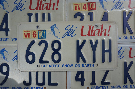 One or More - SKI UTAH! GREATEST SNOW ON EARTH SKIER License Plate