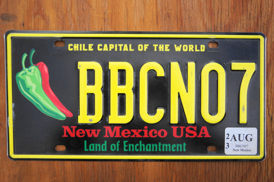 NEW MEXICO LICENSE PLATE - CHILE JALAPENOS PEPPERS Black License Plates Tags