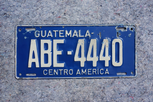 1950s GUATEMALA CENTRO AMERICA License Plate # ABE - 4440