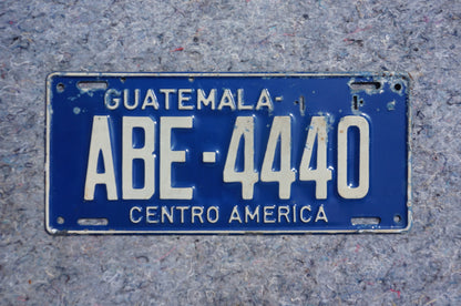 1950s GUATEMALA CENTRO AMERICA License Plate # ABE - 4440