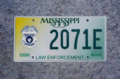 Mississippi Law Enforcement License Plate - Police Officer