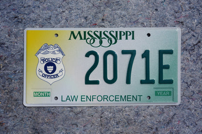 Mississippi Law Enforcement License Plate - Police Officer