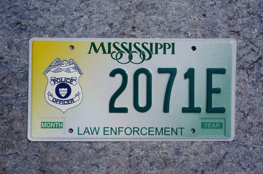 Mississippi Law Enforcement License Plate - Police Officer