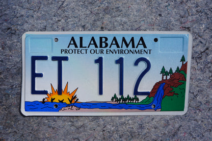 Alabama PROTECT OUR ENVIRONMENT License Plate - Colorful & Graphic - Sea Sunrise Mountain River