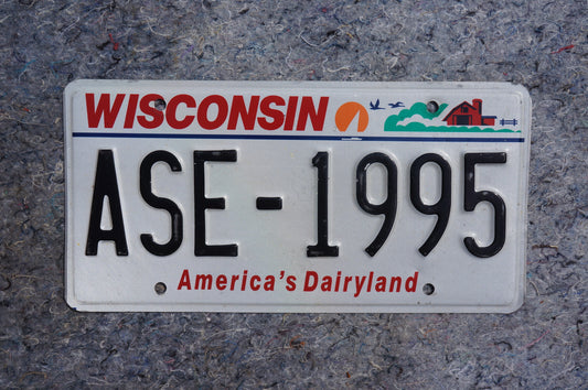 Wisconsin License Plate # ASE - 1995
