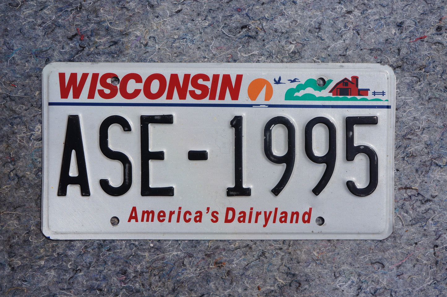 Wisconsin License Plate # ASE - 1995