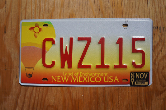 NEW MEXICO LICENSE PLATE -  HOT AIR BALLON Yellow Graphic License Plates Tags