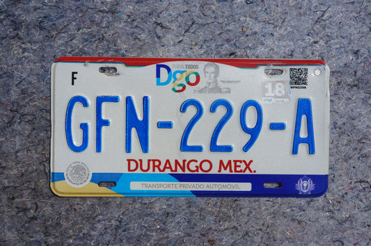 2018 DURANGO MEXICO License Plate