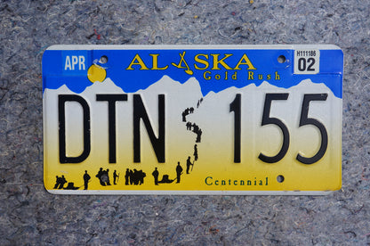 2002 ALASKA GOLD RUSH Centennial License Plate