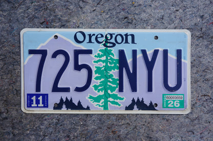 Oregon License Plate # 725 NYU