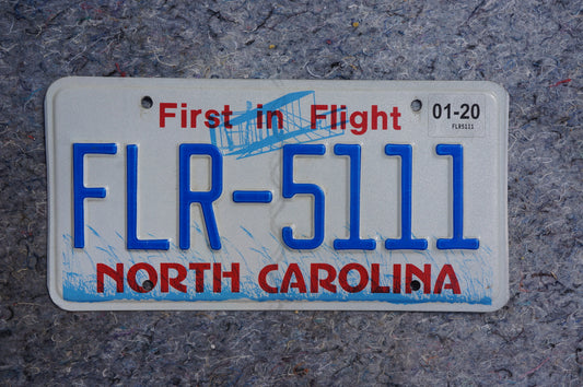 2020 North Carolina License Plate # FLR - 5111