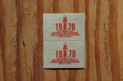 AUTHENTIC 1970 Nebraska License Plate Validation Stickers PAIR / SET - For 1969