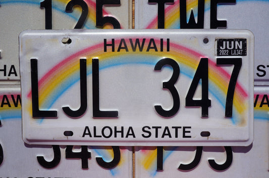 HAWAII LICENSE PLATES - RAINBOW  ALOHA STATE Graphic License Plate Tags Random #